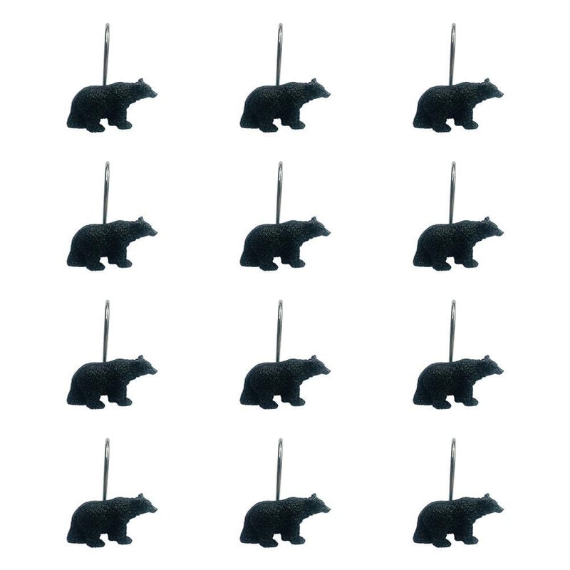 Twofishes Black Bear Lodge Shower Curtain Hooks Set of 12 Black Bear Lodge Shower Curtain Rins Set of 12 - Image 5